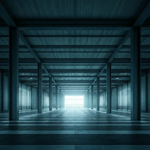 Modern architectural structure with structural steel